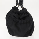 Salvatore Ferragamo Vala Tote Bag Nylon Enamel Black Silver Auth BA7337-3