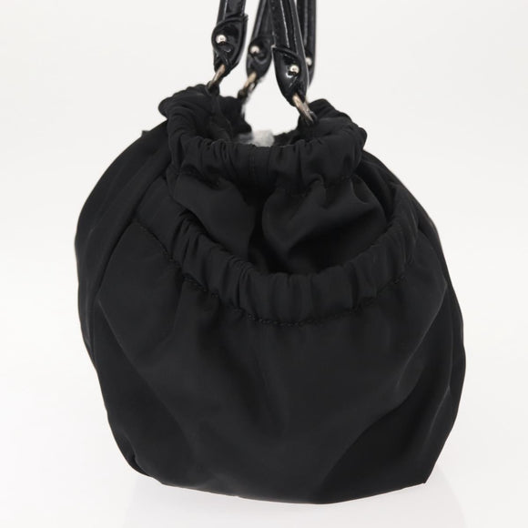 Salvatore Ferragamo Vala Tote Bag Nylon Enamel Black Silver Auth BA7337