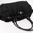 Salvatore Ferragamo Vala Tote Bag Nylon Enamel Black Silver Auth BA7337-6