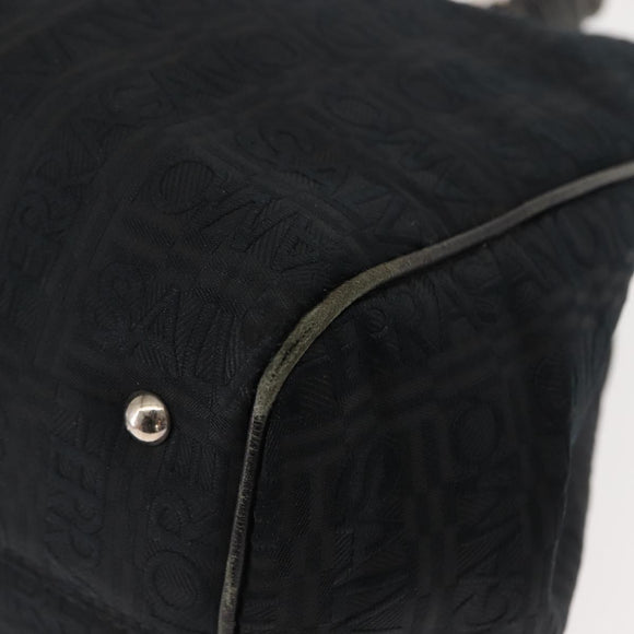 Salvatore Ferragamo Tote Bag Canvas Black Silver Auth BA7338