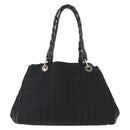 Salvatore Ferragamo Tote Bag Canvas Black Silver Auth BA7338-13