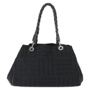 Salvatore Ferragamo Tote Bag Canvas Black Silver Auth BA7338-2