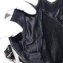 Salvatore Ferragamo Vala Hand Bag Enamel Black Gold Auth BA7339-23