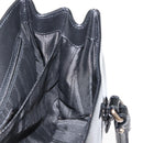 Salvatore Ferragamo Vala Hand Bag Enamel Black Gold Auth BA7339-24