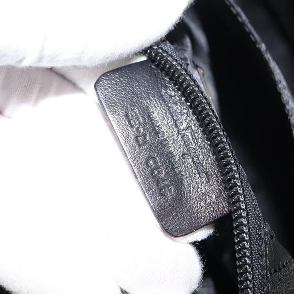 Salvatore Ferragamo Vala Hand Bag Enamel Black Gold Auth BA7339