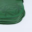 LOEWE Anagram Shoulder Bag Leather Green Gold Auth BA7340-14