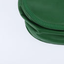 LOEWE Anagram Shoulder Bag Leather Green Gold Auth BA7340-15