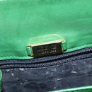 LOEWE Anagram Shoulder Bag Leather Green Gold Auth BA7340-10