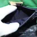 LOEWE Anagram Shoulder Bag Leather Green Gold Auth BA7340-12