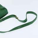 LOEWE Anagram Shoulder Bag Leather Green Gold Auth BA7340-7