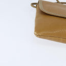 LOEWE Anagram Shoulder Bag Leather Beige Gold Auth BA7341-9