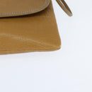 LOEWE Anagram Shoulder Bag Leather Beige Gold Auth BA7341-14