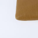 LOEWE Anagram Shoulder Bag Leather Beige Gold Auth BA7341-15