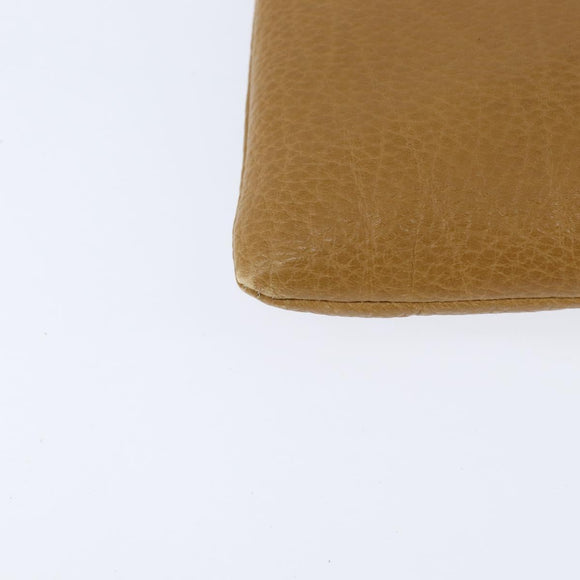 LOEWE Anagram Shoulder Bag Leather Beige Gold Auth BA7341