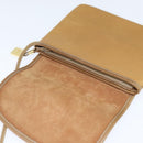 LOEWE Anagram Shoulder Bag Leather Beige Gold Auth BA7341-10