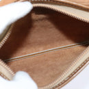 LOEWE Anagram Shoulder Bag Leather Beige Gold Auth BA7341-12