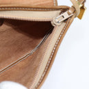 LOEWE Anagram Shoulder Bag Leather Beige Gold Auth BA7341-17