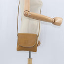 LOEWE Anagram Shoulder Bag Leather Beige Gold Auth BA7341-19