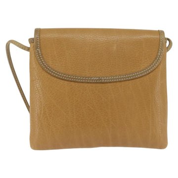 LOEWE Anagram Shoulder Bag Leather Beige Gold Auth BA7341 - 0