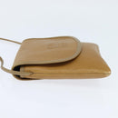 LOEWE Anagram Shoulder Bag Leather Beige Gold Auth BA7341-3