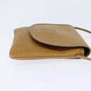 LOEWE Anagram Shoulder Bag Leather Beige Gold Auth BA7341-4