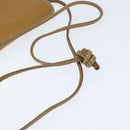 LOEWE Anagram Shoulder Bag Leather Beige Gold Auth BA7341-7