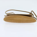 LOEWE Anagram Shoulder Bag Leather Beige Gold Auth BA7341-5