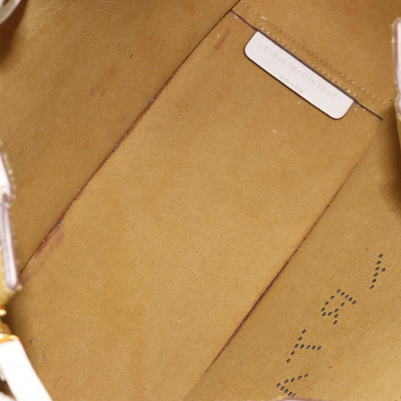 Stella MacCartney Tote Bag Polyester 2way White Gold Auth BA7342