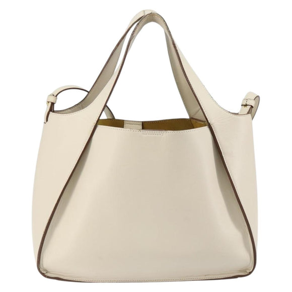 Stella MacCartney Tote Bag Polyester 2way White Gold Auth BA7342