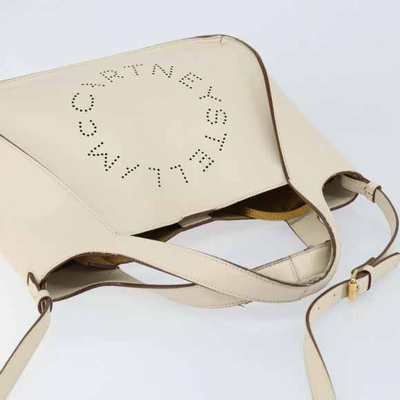 Stella MacCartney Tote Bag Polyester 2way White Gold Auth BA7342