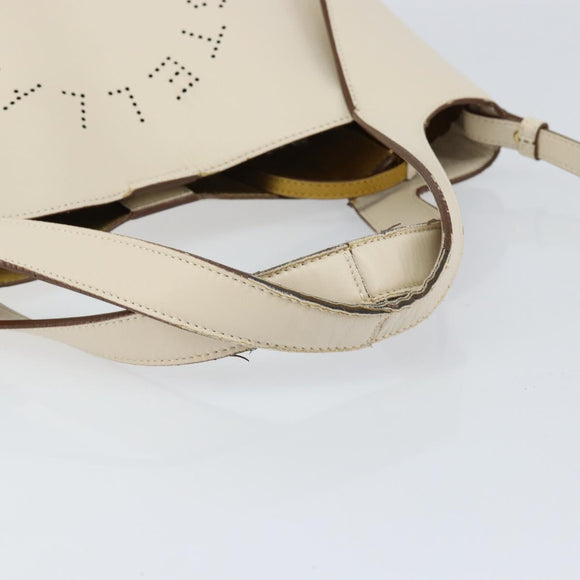 Stella MacCartney Tote Bag Polyester 2way White Gold Auth BA7342
