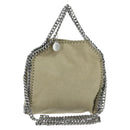 Stella MacCartney Chain Falabella Bag polyester Beige Silver 391698 Auth BA7343-1