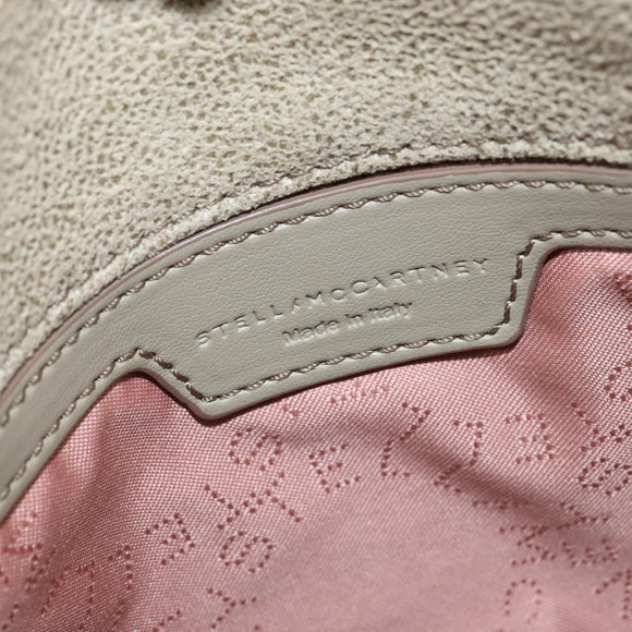 Stella MacCartney Chain Falabella Bag polyester Beige Silver 391698 Auth BA7343