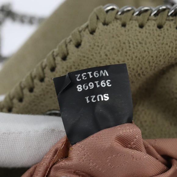 Stella MacCartney Chain Falabella Bag polyester Beige Silver 391698 Auth BA7343