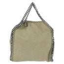 Stella MacCartney Chain Falabella Bag polyester Beige Silver 391698 Auth BA7343-13