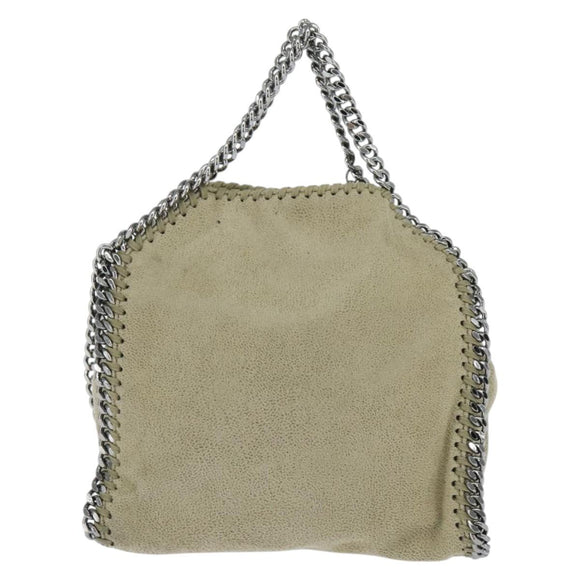 Stella MacCartney Chain Falabella Bag polyester Beige Silver 391698 Auth BA7343