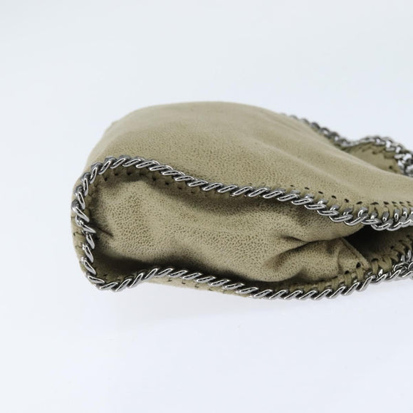 Stella MacCartney Chain Falabella Bag polyester Beige Silver 391698 Auth BA7343