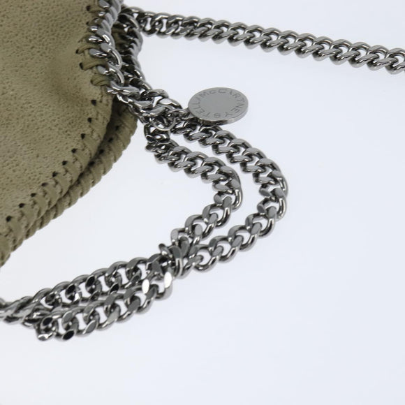 Stella MacCartney Chain Falabella Bag polyester Beige Silver 391698 Auth BA7343
