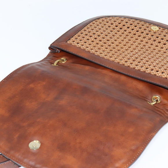 Stella MacCartney Shoulder Bag polyester Brown Gold Auth BA7348