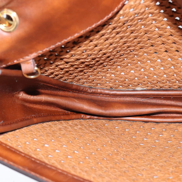 Stella MacCartney Shoulder Bag polyester Brown Gold Auth BA7348