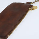 Stella MacCartney Shoulder Bag polyester Brown Gold Auth BA7348-23