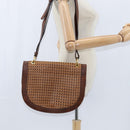 Stella MacCartney Shoulder Bag polyester Brown Gold Auth BA7348-30