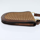 Stella MacCartney Shoulder Bag polyester Brown Gold Auth BA7348-4