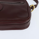CARTIER Must Line Shoulder Bag Leather Bordeaux Gold Auth BA7350-14