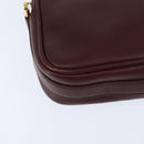 CARTIER Must Line Shoulder Bag Leather Bordeaux Gold Auth BA7350-15