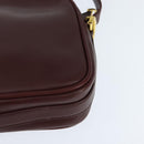 CARTIER Must Line Shoulder Bag Leather Bordeaux Gold Auth BA7350-16