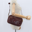 CARTIER Must Line Shoulder Bag Leather Bordeaux Gold Auth BA7350-19