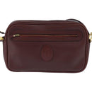 CARTIER Must Line Shoulder Bag Leather Bordeaux Gold Auth BA7350-13