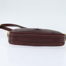 CARTIER Must Line Shoulder Bag Leather Bordeaux Gold Auth BA7350-5