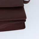 CARTIER Must Line Shoulder Bag Leather Bordeaux Gold Auth BA7352-14